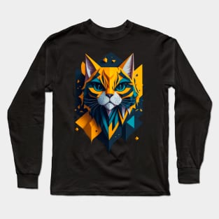 Geometric Kitten Long Sleeve T-Shirt